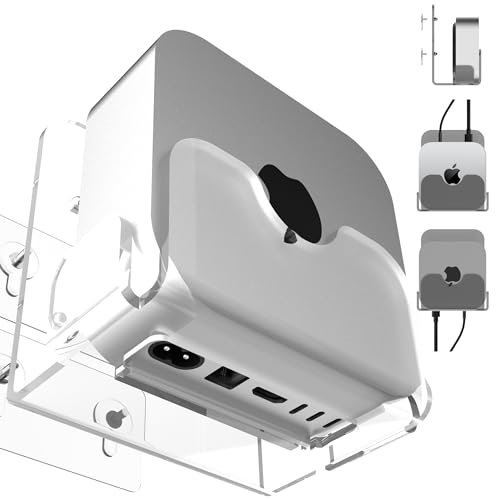HOOKMEMO Wall Mount Stand Compatible for Mac mini M4/M4 Pro. (Transparency)
