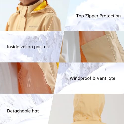 Image of Girls Boys Rain Jackets, Lightweight Waterproof Kids Rain Coats with Hood Windbreakers for Kids