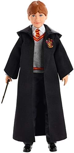 Harry Potter Ron Weasley Collectible Doll (10.5-Inch) with Hogwarts Uniform, Gryffindor Robe and Wand, FYM52
