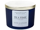 Black Tea Candles | Lemon Tea Candles Scented | Luxury Soy & Beeswax Candles for Home | 16 oz. Large