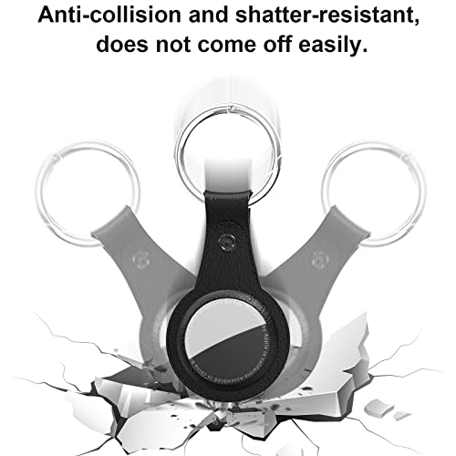 4 Pack Airtag Case For Apple Airtag, Protective Pu Leather Keychain Tracker Cover With Air Tag Holder,Finder Items For Dogs,Keys,Backpacks,Multi-Color Airtag Accessories(Not Indclude Airtag) #TOP3