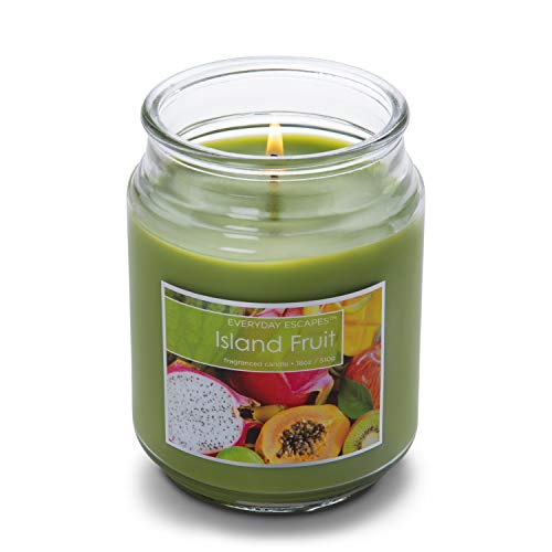 Everyday Escapes Island Fruit Scented Jar Candle, Green, 18 Oz - Up To 120 Hours Burn #TOP1