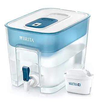 BRITA Flow Portable Water Filter| MicroFlow Technology reduces limescale, heavy metal & chlorine| Powerful Ion Exchange Pearls| Active Carbon| Non-Electric| Counter Top Installed| BPA-Free| 8.2L