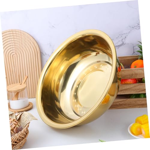 Bol de acero inoxidable para lavar la cara y alimentos con base resistente 8