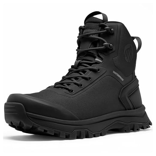 Coostar Botas Táticas Para Homens Botas De Combate Militares Leves Com Zíper Lateral Botas De Trabalho Para Motocicletas E Caminhadas À Prova D'Água 8 Polegadas Preto Tamanho 11,5