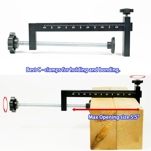 VIKVIM 2-Pack Versatile Sliding C-Clamps, Aluminum Adjustable Jaw Clamps for Welding & Woodworking, Max Openings 5.5-inch for Bonding, Gluing, right-angle alignment — view 2