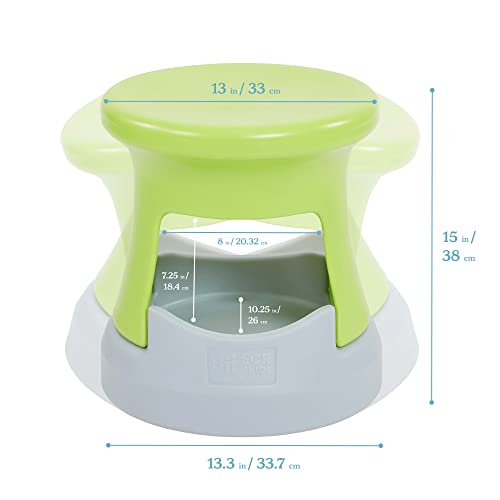 Image of ECR4Kids Active Storage Wobble Stool, 15in Seat Height, Childrens Furniture, Lime Green /Light Grey