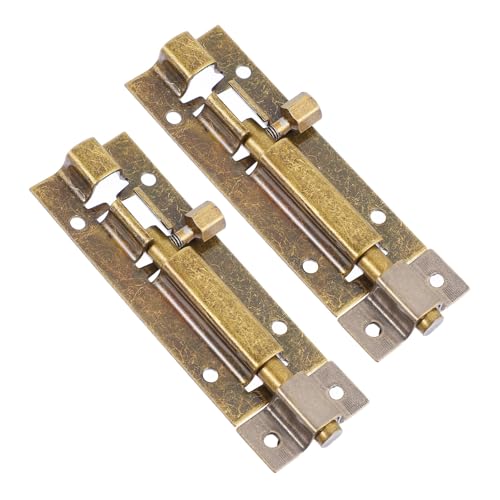 FONDOTIN 2個 不??スライドラッチドアロック 左右兼用 防犯用扉錠 屋外フェンス 門扉 物置に適合 簡単取付け可能 性と安定性を強化