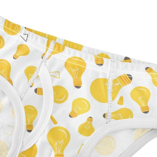 Wusikd Yellow Light Bulb Boys' Underwear Cotton Boys Briefs Soft Toddler Underwear 2T4