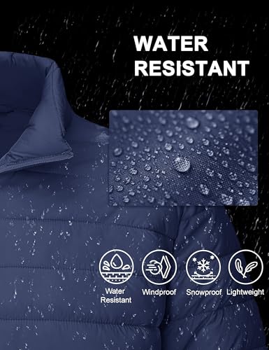 Image of CRYSULLY Men's Puffer Jacket Full Zip Warm Jacket Windproof Water Resist Jackets Winter Insulated Coat