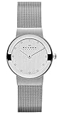 Skagen Freja reloj para mujer, movimiento de cuarzo con correa de acero o piel, Tono plateado, 26MM