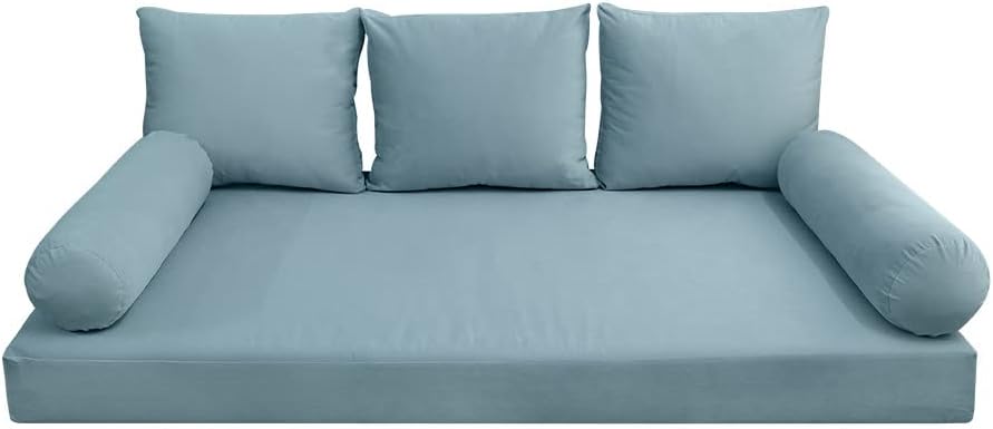Prolinemax Style V3 Twin Size Knife Edge Velvet Indoor Daybed Mattress Bolster Pillow Complete Set AD355