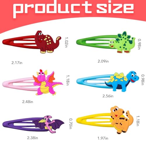 UYVPAER 12 Stück Dinosaurier Haarspangen Set Mädchenschmuck Accessoires Haarspangen Mädchen Metalldruck Haarclips Für Baby Kinder Damen