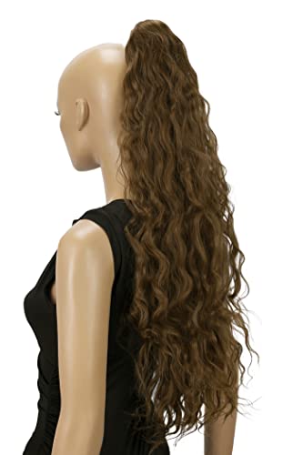 CAISHA 70 Extra Lungo Voluminoso Ondulato Coda Di Cavallo Parrucchino Fibre Sintetiche Resistenti Al Calore Con Clip A Farfalla Marrone Chiaro H720