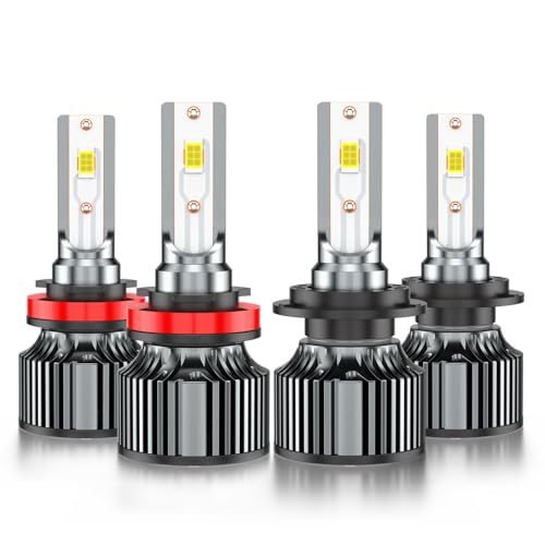 AHXLRLS for Hyundai Santa Fe 2009 2010 2011 2012 2013 2014 2015 2016 High Low Beam, H7 H11 White Light Bulbs, for Off-Road Use