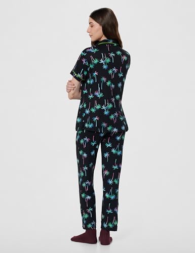 Image of Women's Pure Cotton Top & Pyjama Set - Printed Nightwear and Loungewear, Comfortable Night Suit for Sleep and Relaxation