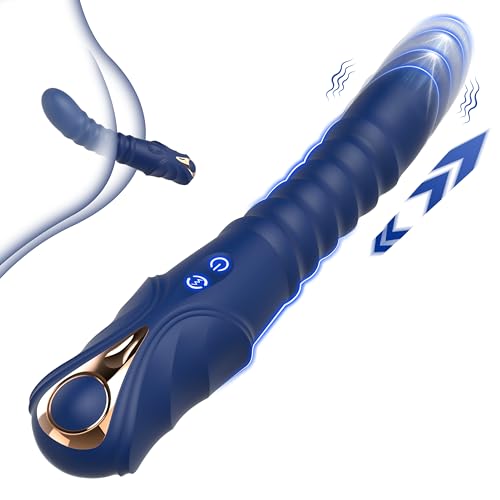 Leiser Stoßvibrator für Frauen – 2-in-1 Dildo Vibrator mit 10 Vibrations- & 3 Stoßmodi, Flexibler Kopf für G-Punkt & Klitorisstimulation, Weiches Silikon, Wiederaufladbar, Diskrete Verpackung