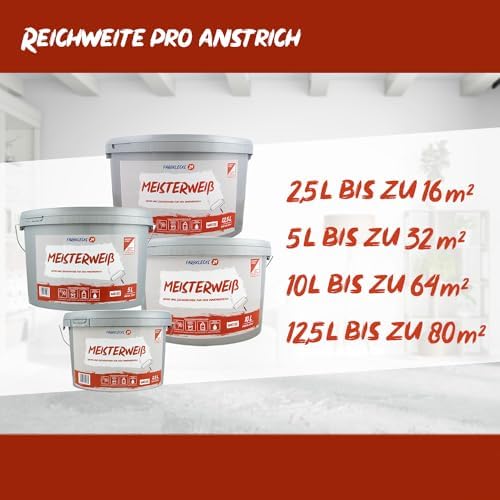 Farbklecks24 Meisterweiß Color, Wandfarbe Braun 8-0 (10L),(versch. Farben),hohe Deckkraft – Ansicht 6