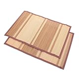 MOTHNUR 2 Piezas Unidades Mantel Individual Rectangular de Bambú Resistente al Calor para Mesa de Comedor Antideslizante y Fácil de Limpiar para Hogar y Banquetes