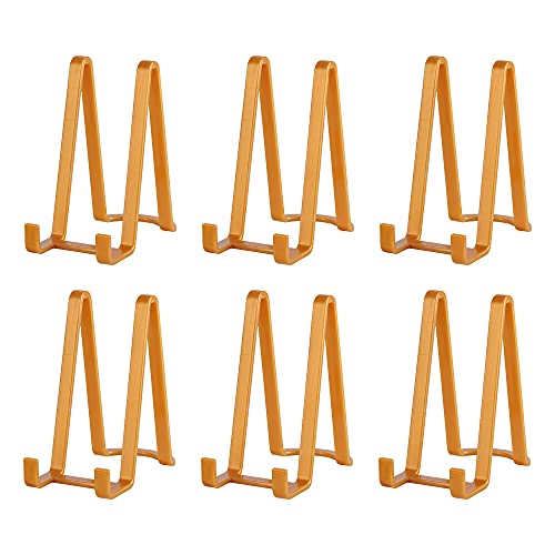 Tellerständer für Display - Kunststoff Staffelei Ständer Tellerhalter Display Ständer Bilderrahmen Ständer für Bilder | Foto|dekorative Teller | Schale | Tischplatte Kunst - 15,2 cm - Gold Cover