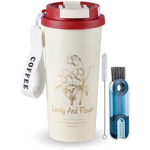 Hot & Cold Coffee Tumbler with Lid and Straw | 500ml 2 in 1 Leak-...