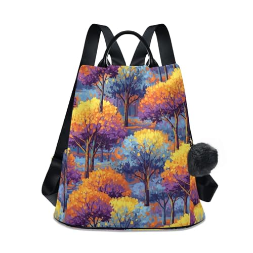 Sac à dos femme arbres et fleurs avec ouverture antivol arrière et poches