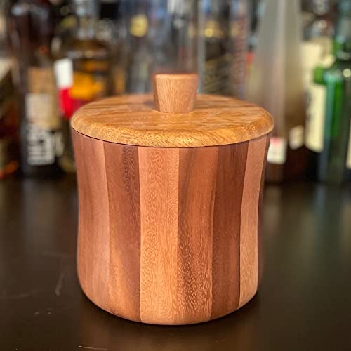 Woodard & Charles Acacia Wood Ice Bucket, 7-Inch, 7" X 7 1/2" - 2 Quarts #TOP2