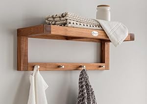 Destiny Teak Wandregal mit Haken