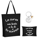 xuniea set regalo di natale da 3 pezzi per donna borsa tote nera, portafoglio piccolo e portachiavi in ​​acciaio inossidabile set regalo ispiratore