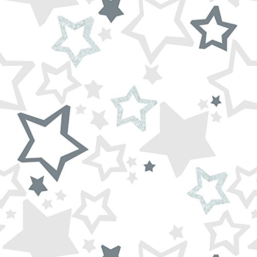 Image of SwaddleDesigns Softest Cotton Muslin Fitted Crib Sheet /Toddler Sheet for Baby Boy & Girl, Gray & Sterling Starshine