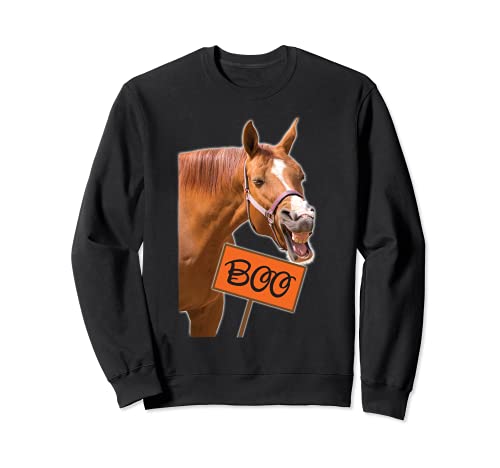 Divertido Halloween Horse Not Scary Boo Sign Sudadera