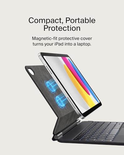 Image of Belkin Pro Keyboard Case w /Magnetic Stand, Backlit Bluetooth Keyboard, Multi-Gesture Controls, Magnetic Apple Pencil Storage Compatibility, & Multimedia Keys for iPad 10th Generation 10.9 inch - Black