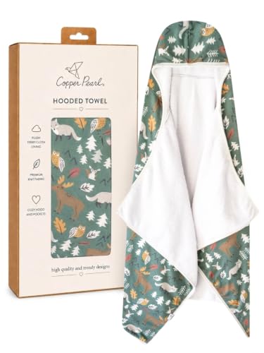 Image of Copper Pearl Hooded Bath Towels Premium Knit/Terry Cloth Toddler Towels with Hood, Pockets, and Cool Designs - Great to Gift and Make Bath Time Fun - Big Kids Hooded Towel, Atwood