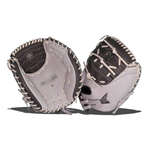 Easton | PROFESSIONAL COLLECTION SIGNATURE SERIES Fastpitch Softball Catcher's Glove | Jen Schroeder Model | 34" | 2-Piece Solid Web | Right Hand Throw | White / Grey