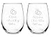 One Lucky Mr. and Soon To Be Mrs. Etched 15 oz. Stemless Wine Glasses Set