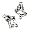 Hackberry Creek Silver Hairdryer & Scissor Charms, 20-Pack Hairdresser Stylist Jewelry Craft Supplies for DIY Accessories #3