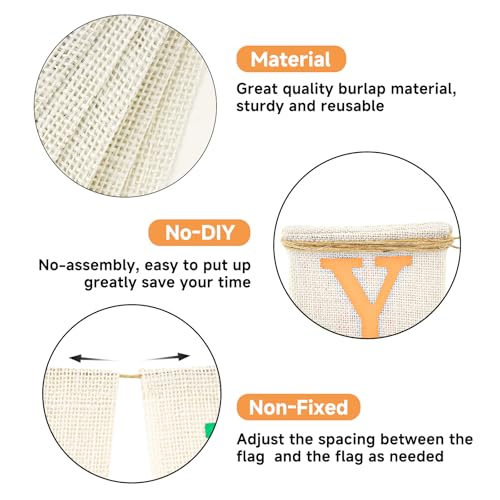 Anwyll Happy Birthday Banner - NO DIY Burlap Happy Birthday Banner Sign Happy Birthdays Party Decoration Happy Birthdays Banners Bunting for Women Men Girl Boy Celebration Party Backdrops (Rainbow)