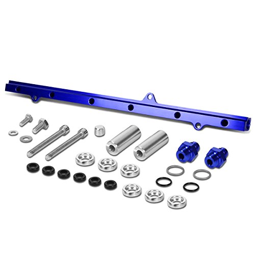 Auto Dynasty Compatible with Supra Top Feed High Flow Fuel Injector Rail Kit (Blue) - 2JZ-GTE JZA80
