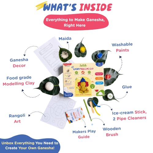 Image of Dabble Sensory Modelling Clay Kit | Ganesha DIY | Air-Dry | 3 Years+
