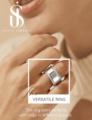 Image of Jstyle Wedding Bands for Women Eternity Band Rings Stackable Cubic Zirconia Ring 2-2.5MM Engagement Band Ring for Women Dainty Simulated Diamond Rings No Tarnish Size 5-9