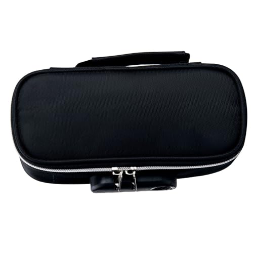 Fafeims Estuche para Lápices con Bloqueo de Gran Capacidad, Bolsa de Papelería de Lona, ​​cierre Seguro, Comodidad Portátil para Estudiantes de Secundaria (BLACK)
