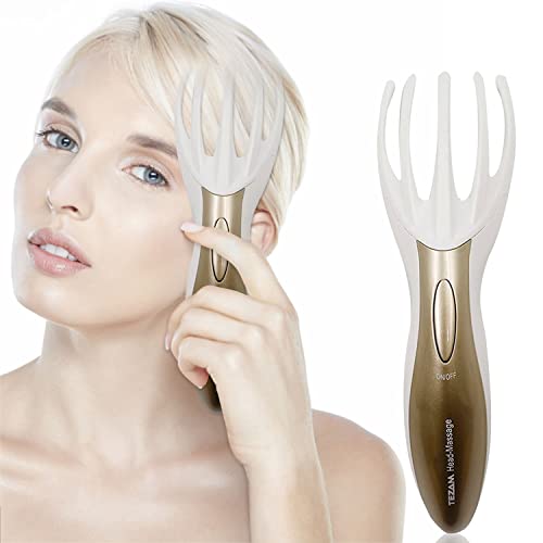 Tezam Electric Head Massager Neck Massage Octopus Scalp Stress Relax Spa Therapy Healing, Soft Resin Finger Gripper Claw Electronic Head Spa Vibration Scalp Massage Tool #TOP5