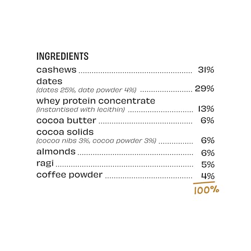 Image of The Whole Truth - Super Crunchy Mocha Millet Protein Bar 12G | Pack of 6 x 55g | Cleanest Snack Ever | No Refined Sugar | Real Coffee Real Cocoa | Perfect On the Go Snack