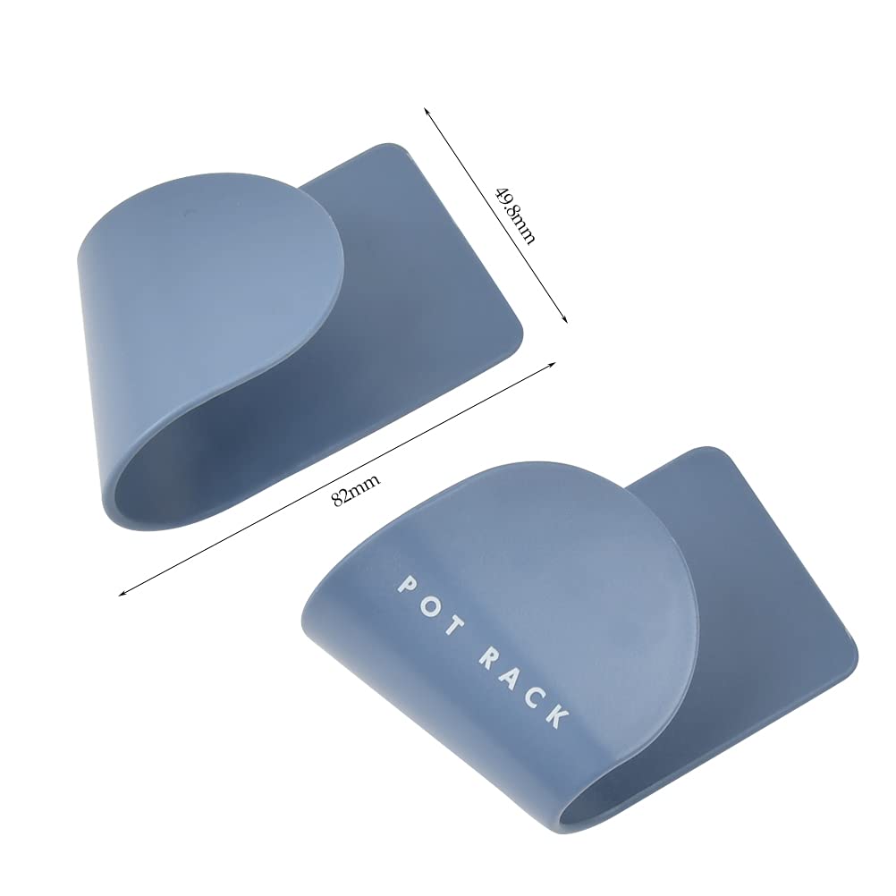 Paquet de 8 Supports Adhésifs Porte Couvercle Mural pour Casseroles et Pots - Autocollant Accroche (Bleu)