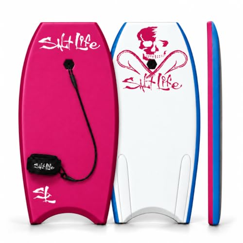 SALT LIFE Boogie Board Bodyboard, EPS Core, HDPE Slick Bottom, Leash