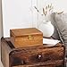 DRASTAR Wooden Keepsake Box, Large Acacia storage box with a Hinged Lid, Memory treasure box for Crafts and Photo Storage