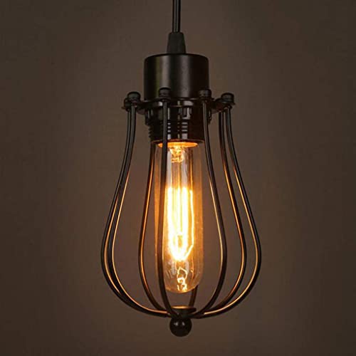Lámpara de techo industrial E27 de hierro negro para decoración Loft 3