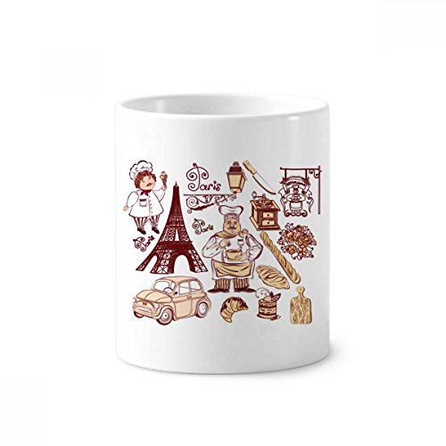 Céramique porte-brosse à dents de France Tour Eiffel blanche 350ml cup