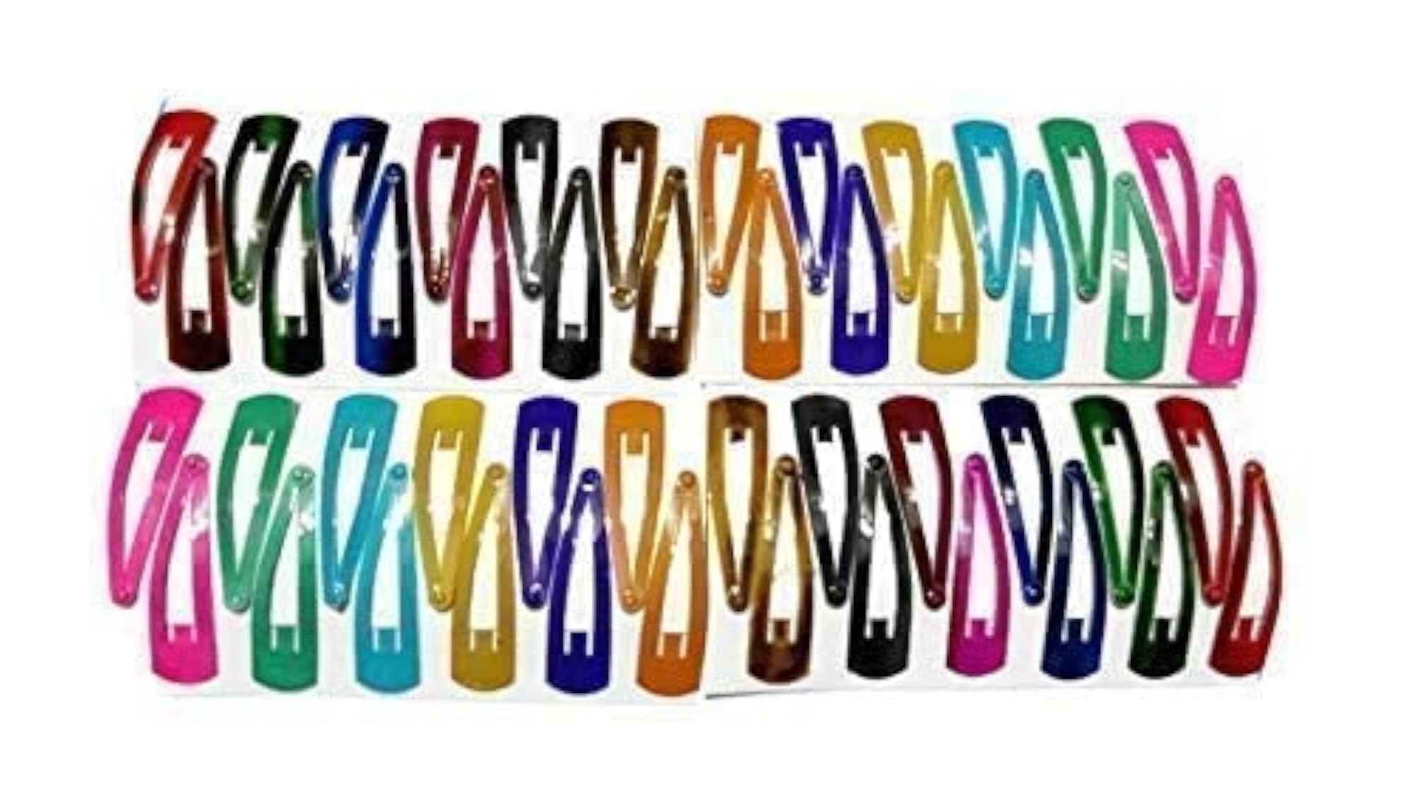 Multi-color Tic Tac Pins Snap Hair Clips for Kids, Pack of 60