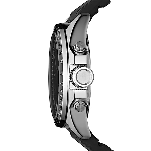 Fossil-Mens-Decker-Quartz-Silicone-Chronograph-Watch-Color-SilverBlack-Model-CH2573IE